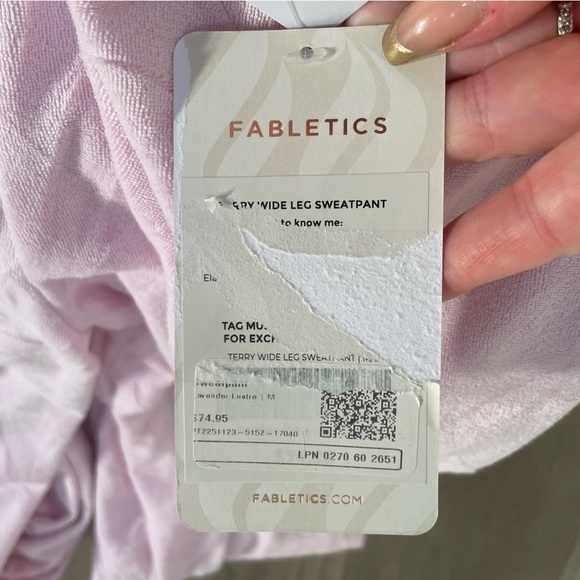 Towel Terry Wide Leg Sweatpant med fabletics NWT - Picture 6 of 8